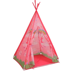 Flourish easy folding new design PVC poles polyester material Indian kids teepee tent with protable carry bag use for indoor outdoor