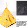 Yellow Cat Dog Pet Teepee Easy Assemble With Wooden Poles And Carry Bag