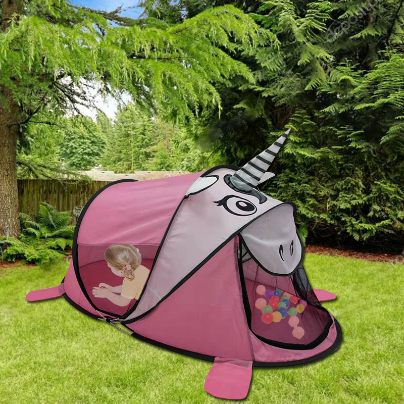 Portable Cute Unicorn Shape Pop Up Kids Play Tent Ball Pit Tent