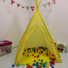 Yellow Kids Tipi Tent Play Teepee Easy Assemble Set Up With PVC Frame 