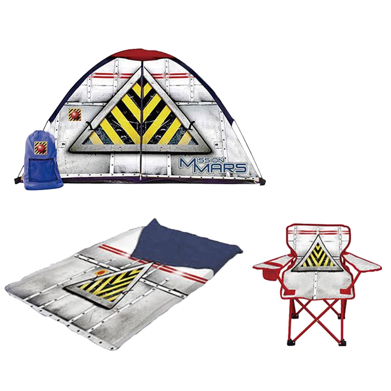 Spaceship Design Kids Camping Series Include Campint Tent Sleep Bag