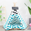 Black Green Wave Line Pet Tipi Teepee Tent Durable Foldable Play House For Dog Cat Bed Kennel House Kitten 