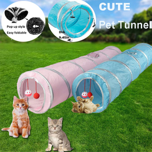 Outdoor Training and Exercise Training Blue with silver Connect Pet Play Tunnel Tube For Small Pet Dog Cats Rabbits