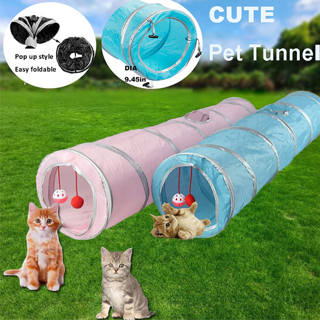 Outdoor Training and Exercise Training Blue with silver Connect Pet Play Tunnel Tube For Small Pet Dog Cats Rabbits