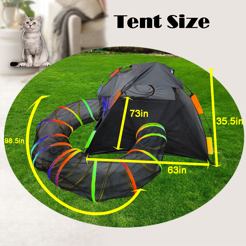 Pop Up Outdoor Pet Playpen With Tunnel Portable Cat Playhousei For Cat And Small Animal