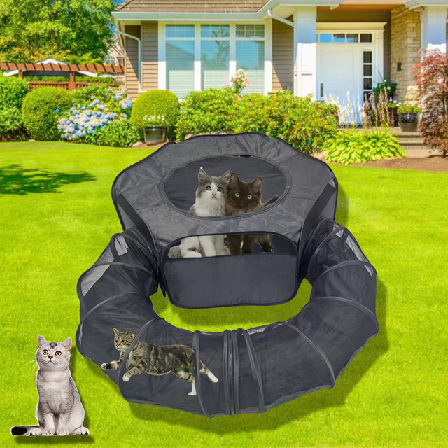 Wholesale Pet Playpen with Toy Tunnel Rabbit Cage Breathable Tent Yard Fence Cat Outdoor Enclosure 