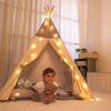 Amazon Cotton White Teepee Tent with Lighting Kids Playhouse, with Portable Carry Bag,Use For Indoor Outdoor