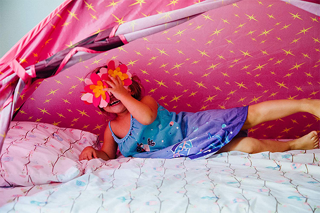 pink kids bed tent 