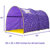 Pop Up Portable Frame Purple Grow in The Dark Stars Bed Canopy Dream Kids Play Tents Privacy Playhouse Space For Boys Girls Toddlers