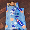 Rollup Design Outer Space Adventures Toddler Nap Mat w/Removable Pillow,Carry Handle with Straps Closure, Travel Sleeping Bag - Ages 3-6 Years