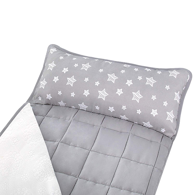 Lightweight Toddler Nap Mat with Removable Pillow and Blanket,Travel Sleeping Bag Boys and Girls