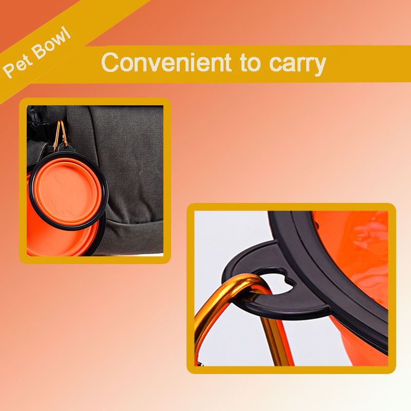 Wholesale Collapsible Dog Bowl Portable Foldable Travel Water Bowl Food Dishes with Carabiner Clip