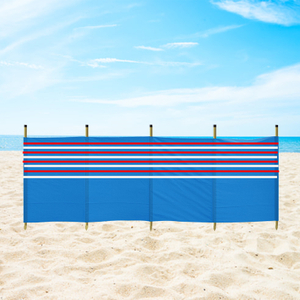 Top selling customized 4/5/6/8/10 Pole Stripe Privacy Screen Fence Beach Windbreak