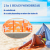 New Orange Fishes Beach Windbreak Fabric Material With Wooden Poles