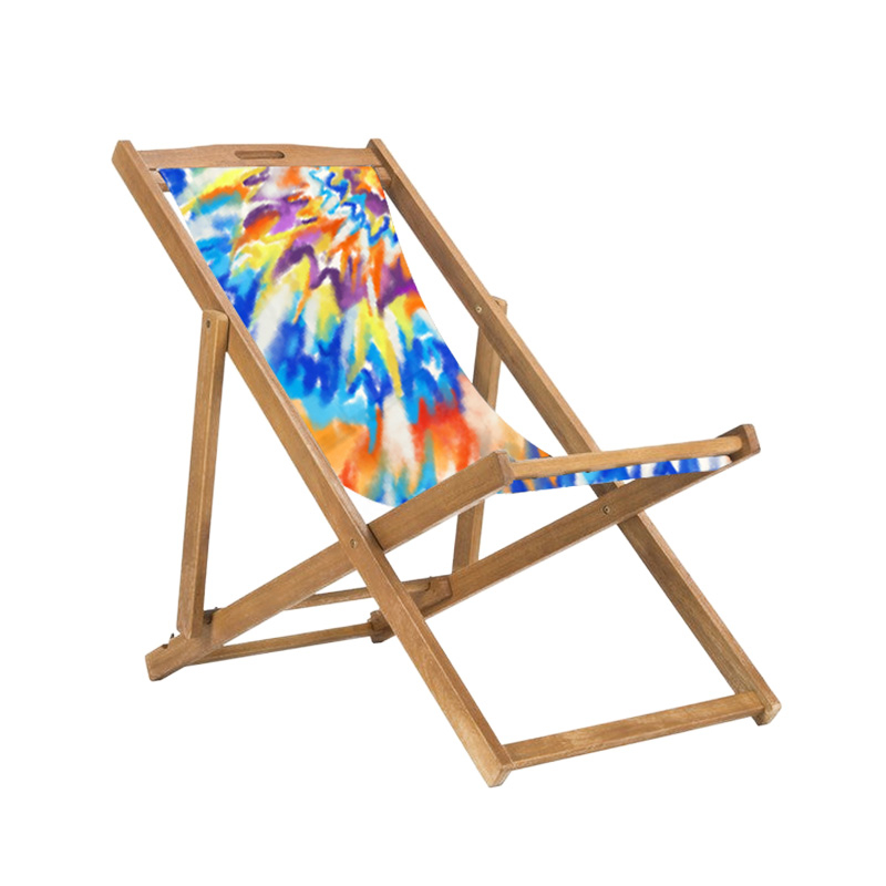 Wholesale Customized Design Printing Folding Deck Chair Wooden Frame 