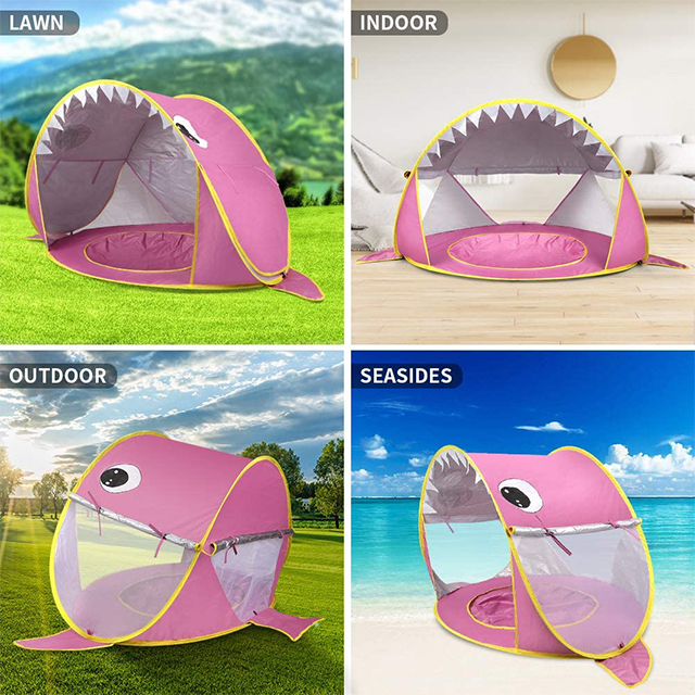 pink shark kids tent 