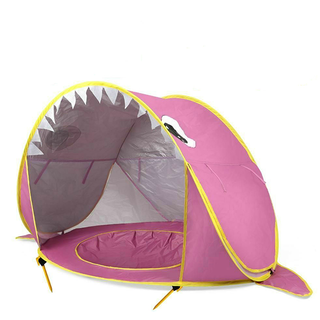 pink shark kids tent 
