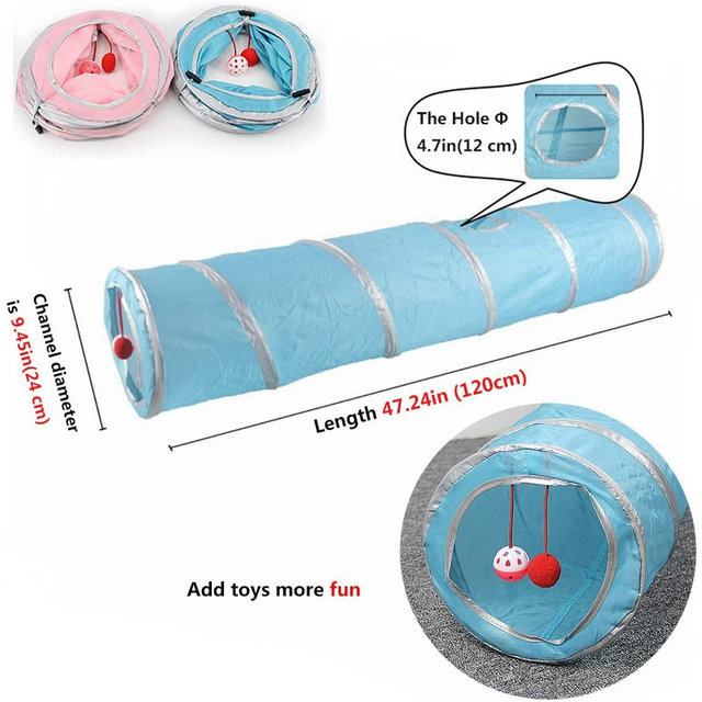 Outdoor Training and Exercise Training Blue with silver Connect Pet Play Tunnel Tube For Small Pet Dog Cats Rabbits