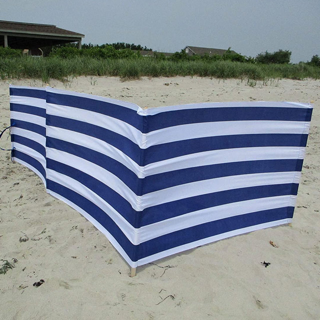Navy Theme Wood Poles Windbreak Beach Wind Screen Privacy Windblocker