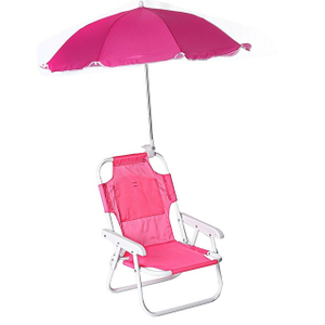 Kids beach chair with umbrella folding child summer sun shade camping
