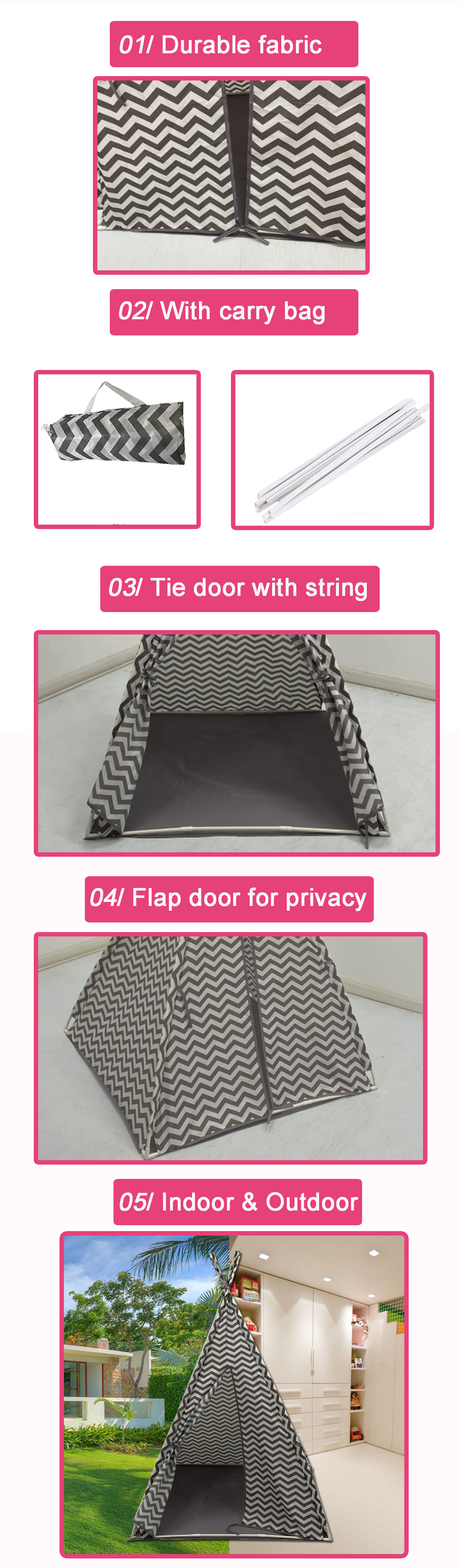 stripe kids teepee
