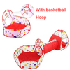 Multicolor dot Folding Portable Kids Play Tent with crawl tunnel, Ball Pit with Basketball Hoop,3 in 1 Playhouse Tent
