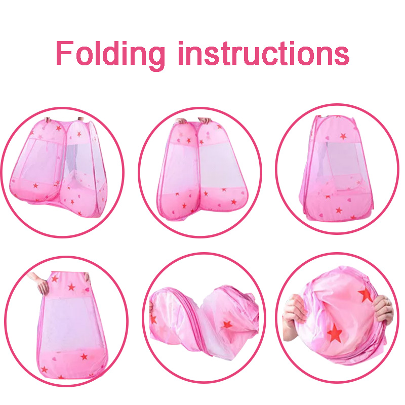 Kids Play Tent, Princess Castle Tent for Girls, Children Pop Up Foldable Play House Ball Pit ,Toddler Playhouse Indoor & Outdoor 