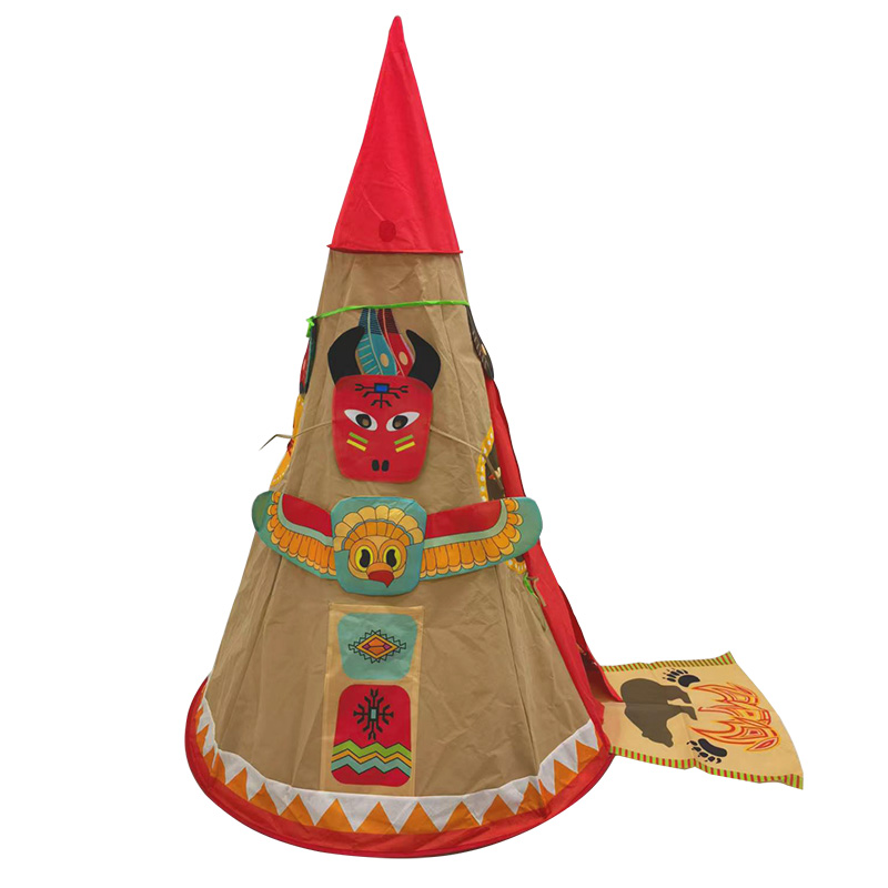 Kids indian teepee tent with carpet portable carry bag accept OEM design