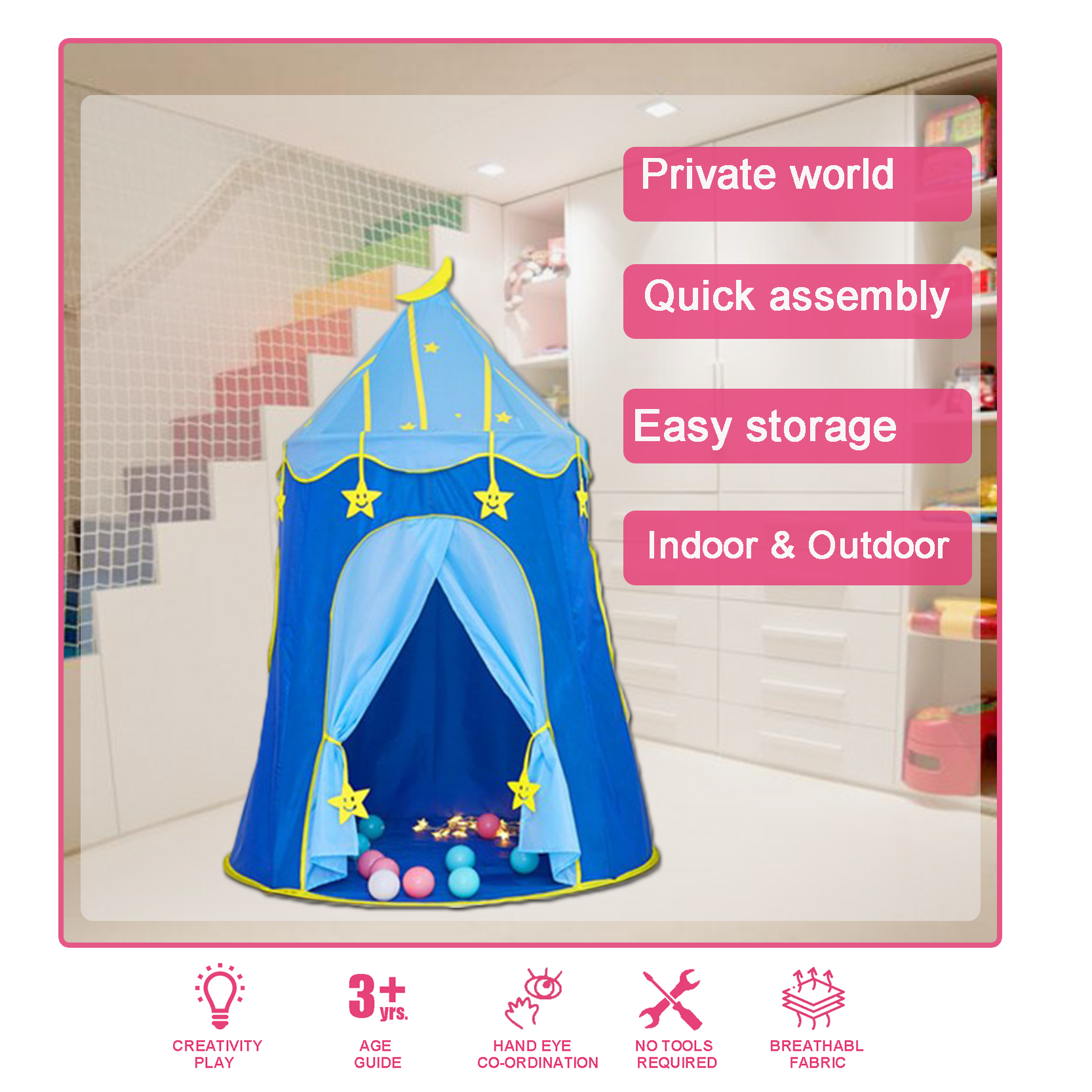 castle play tent star