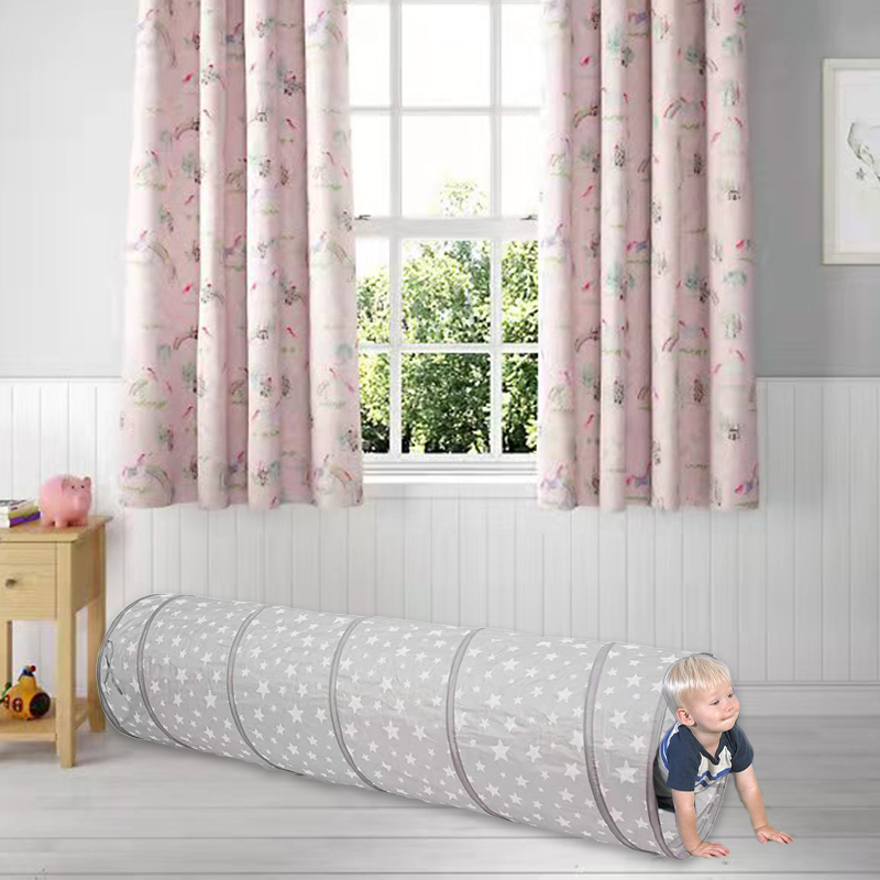 Kids Crawl Tunnel Tent With Star Printing Use For Outdoor Indoor