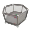 Grey Portable Playpen for Baby, Extra Large Hexagonal Design Play Yard, Fence Breathable Mesh Play Tent for Indoor and Outdoor