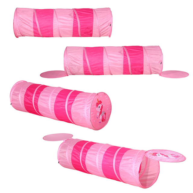 Factory Wholesale Unicorn Play Tunnel Pop Up Indoor or Outdoor Garden Play Tent for Kids Childrens