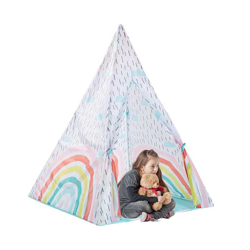 Kids Rainbow Play Tent Portable Foldable Ball Pool Pit Indian Tent Children Indoor Outdoor Teepee Toys