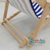 Stripe Canvas Cover Wooden Frame Easy Folding Kids Beach Chair 