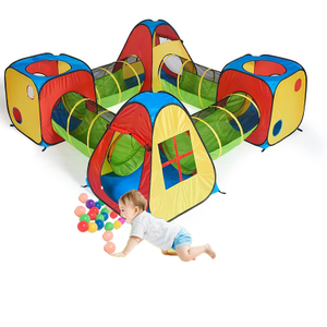 Kids 8 in 1 Play Tent Include Ball Pit Crawl Tunnel Use For Outdoor Indoor