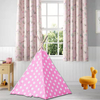 Pink with white dot Hot sale high quality cotton canvas Indian teepee tent kids for indoor toy tents 