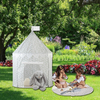 Gray Color With Cloudy Pattern Kids Castle Play Tent Easy Assemble Foldable Play House Use For Home Yard 