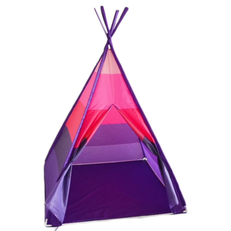 Pink stripe PVC pole sturdy teepee tent for kids with Carry Case, Great gift for girls boys , waterpoof house playtent