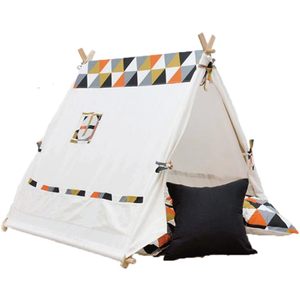 Portable Foldable Easy Assembling White CottonTeepee Tent House Playhouse For Girl, Boys