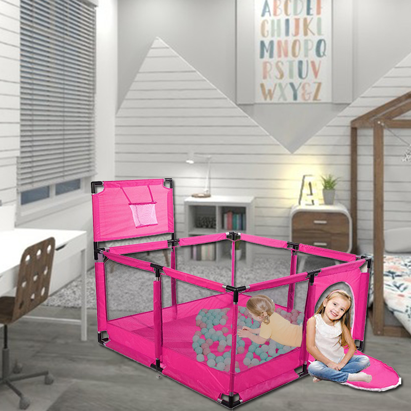 Pink Kids Baby Playpen Fence Ocean Ball Pit Yard