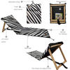 New Design Zebra-stripe Portable Folding Beach Mat Chair Adjustable Beach Lounger Chair
