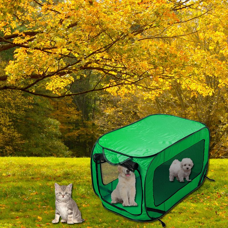 Portable Foldable Lightweight Pop Up Kennel House For Dog Cat Pet Travel Cage