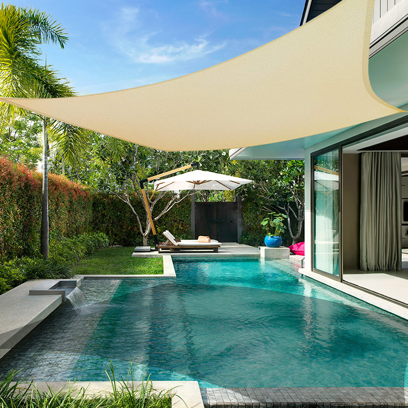 OEM Color Rectangle Shade Sail UV Block for Patio Garden Outdoor Facility