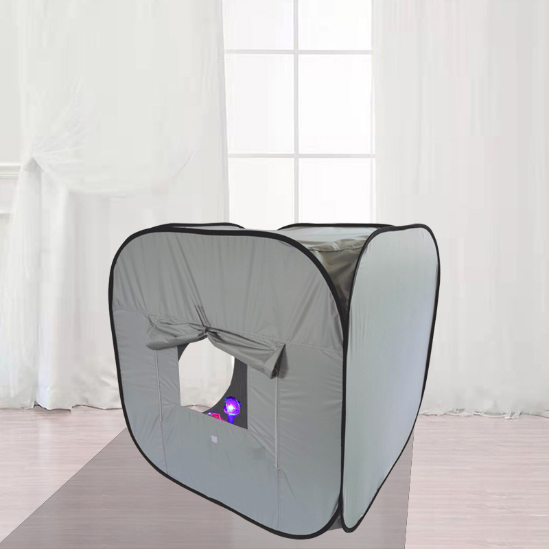 Silver Outside Child's Dark Den Square Pop Up Sensory Space For Autism kids