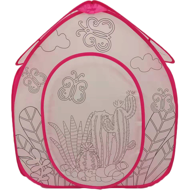 Cute desert cactus house DIY paint kids play tent game house ball pit for toddles baby girls boys