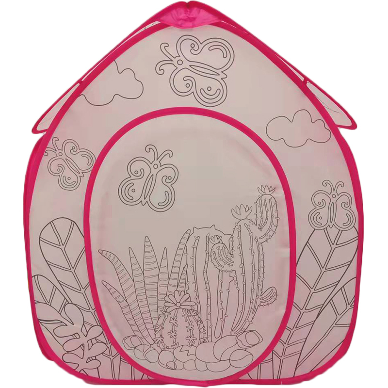 Cute desert cactus house DIY paint kids play tent game house ball pit for toddles baby girls boys