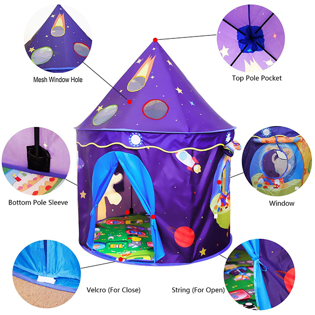 Universe Theme Kids Castle Play Tent ,Children's Pop Up Tent for Boys Girls Indoor and Outdoor