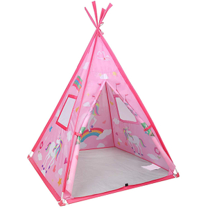 Pink unicorn large kids teepee tent for toddler dog baby boy adult ,durable foldable kids game playhouse for indoor outdoor