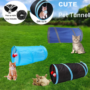Top selling Use For Cats Kittens Rabbits Puppies Crinkle CollapsibleBlue Short Pet Tunnel for Indoor Outdoor