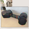 Set of 3 Outdoor Rainbow Cat Enclosures Pet Playground Kitty Small Animals Rabbit Guinea Pig Playpen Olive Hexagon Tent with Tunnel